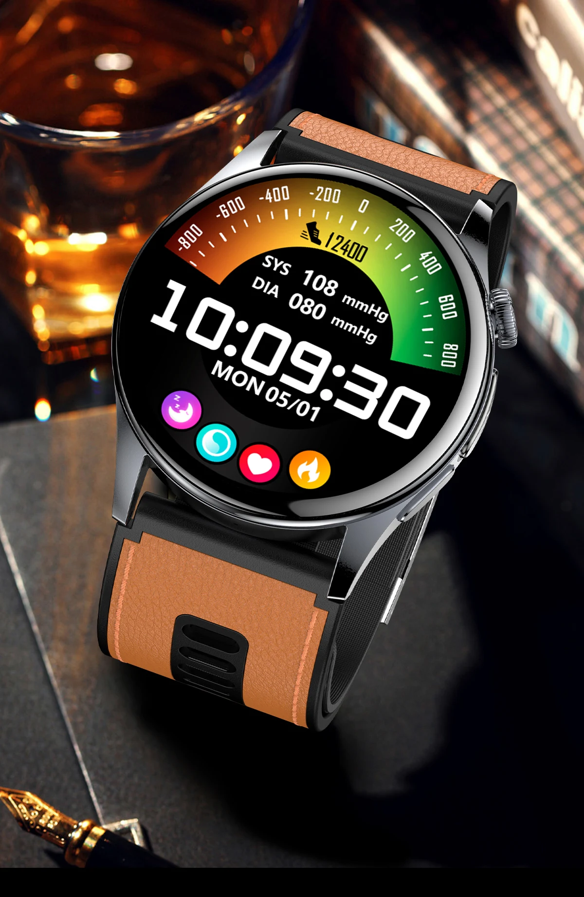 2026 New Air Pump Airbag Smart Watch High Precision Dynamic Blood Pressure Monitor ECG Heart Rate Health Smart watch For Adult