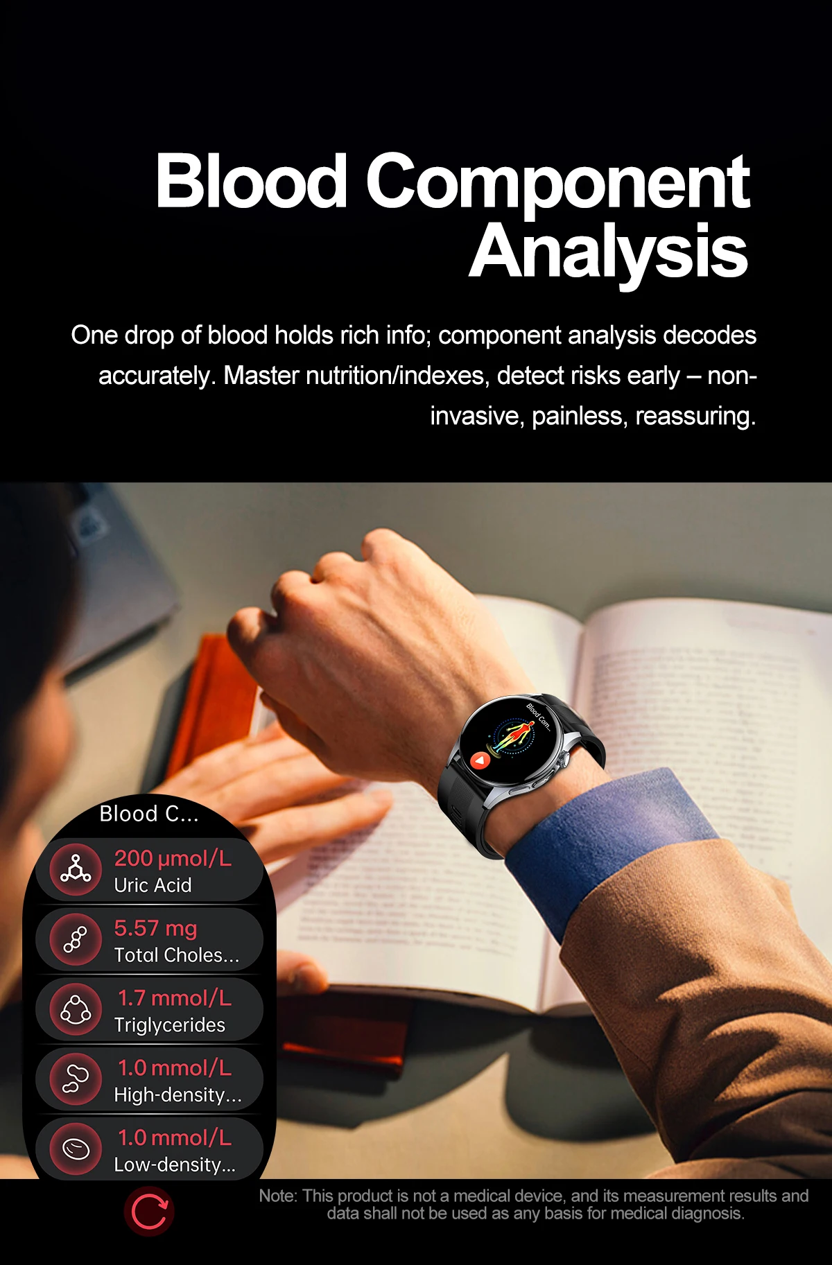 2026 New Air Pump Airbag Smart Watch High Precision Dynamic Blood Pressure Monitor ECG Heart Rate Health Smart watch For Adult