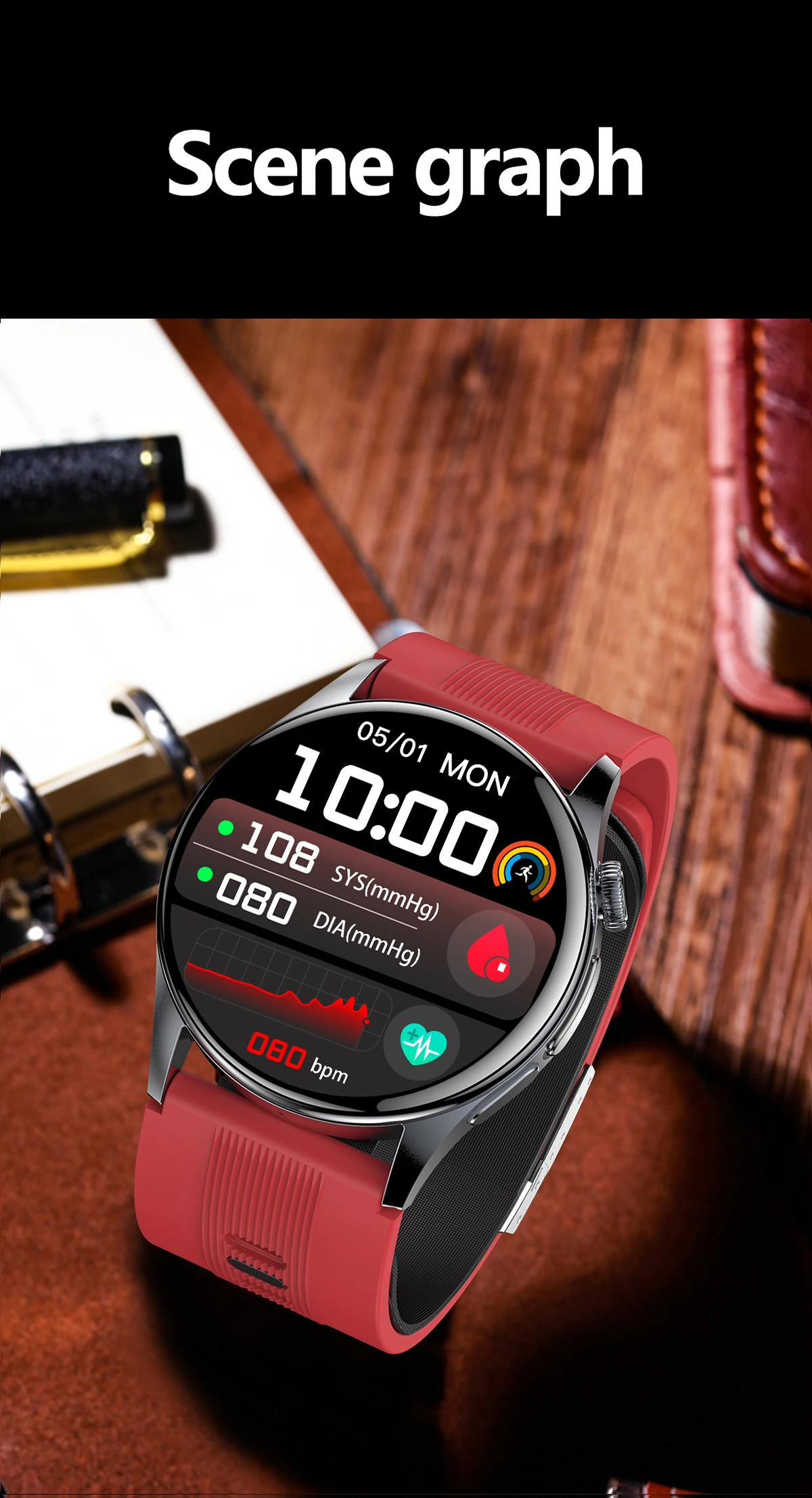 2026 New Air Pump Airbag Smart Watch High Precision Dynamic Blood Pressure Monitor ECG Heart Rate Health Smart watch For Adult