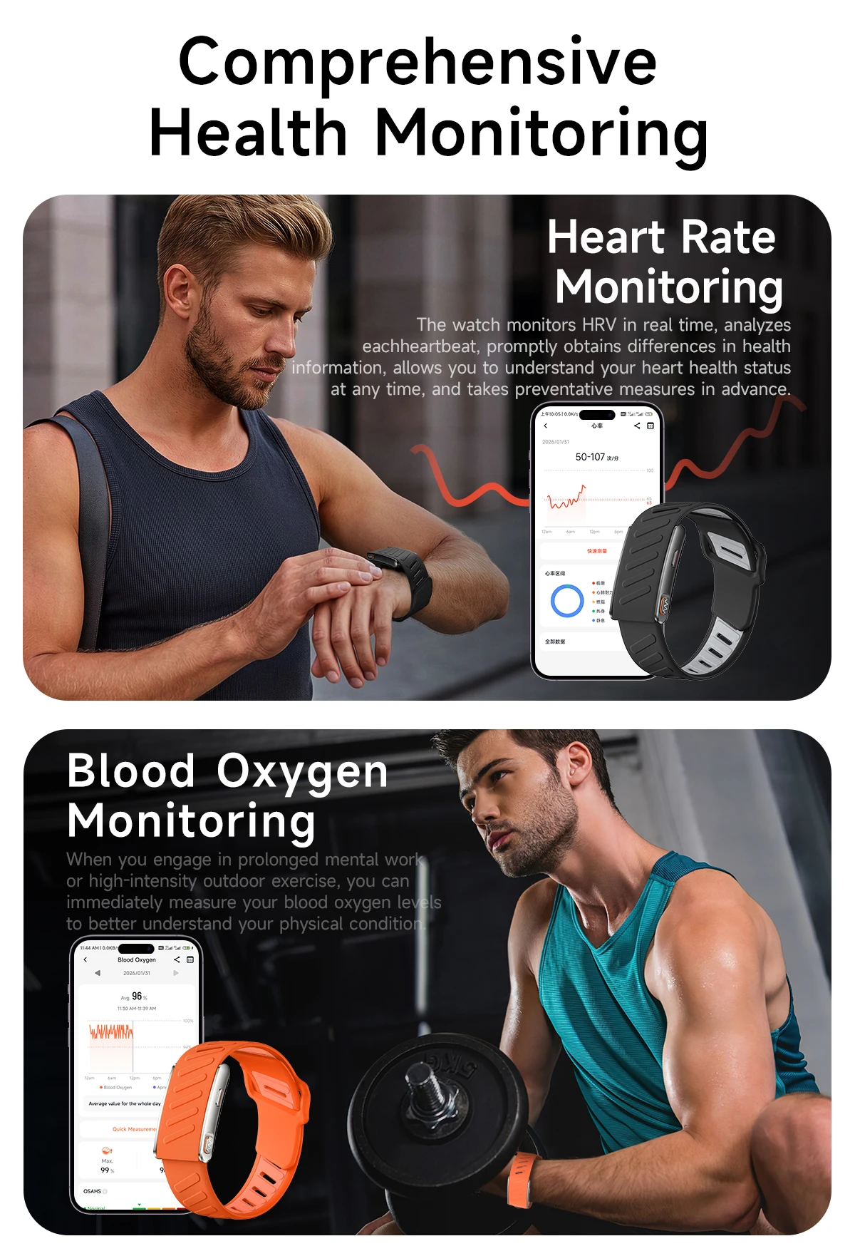Newly Men Women Smart Band ECG Blood Pressure Uric Acid Monitor 3ATM Waterproof Sports Fitness Tracker Bracelet For Android iOS