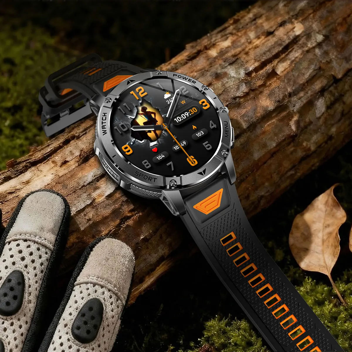 New Outdoor Sports Fitness 1.7 Inch Smart Watch 1400mAh Battery Waterproof SOS Dual-Color Flashlight BT Call Smart watch For Men
