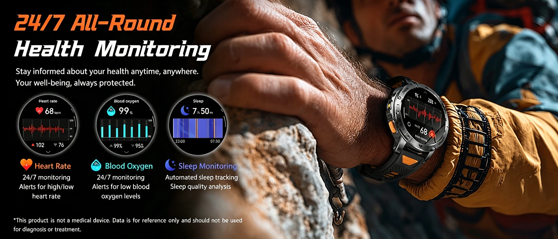 New Outdoor Sports Fitness 1.7 Inch Smart Watch 1400mAh Battery Waterproof SOS Dual-Color Flashlight BT Call Smart watch For Men