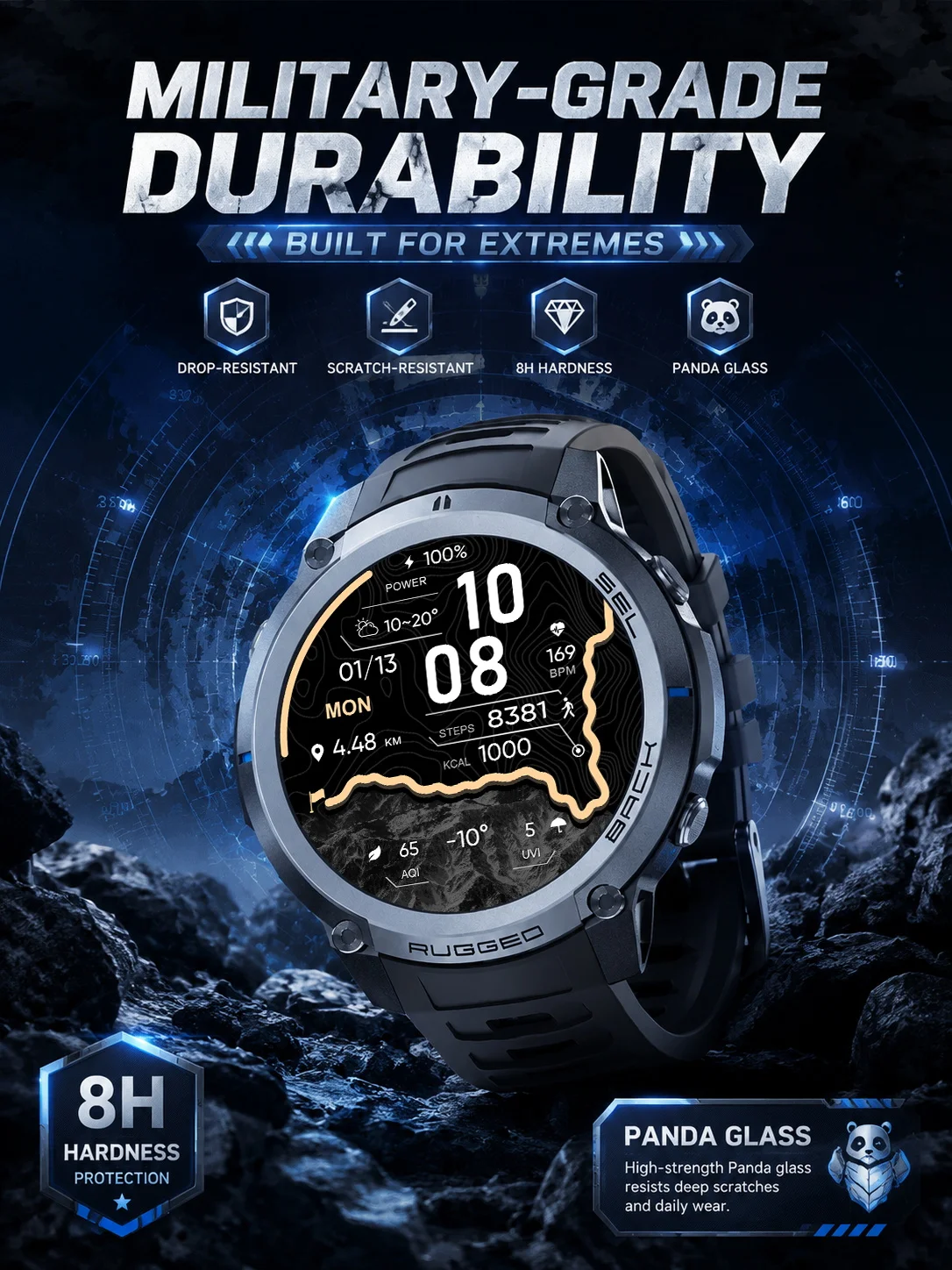 2026-Top Accurate GPS Smart Watch Offline Maps Download Compass Tracking 5ATM Waterproof Tactics Sport Smart Bracelet Men Gift