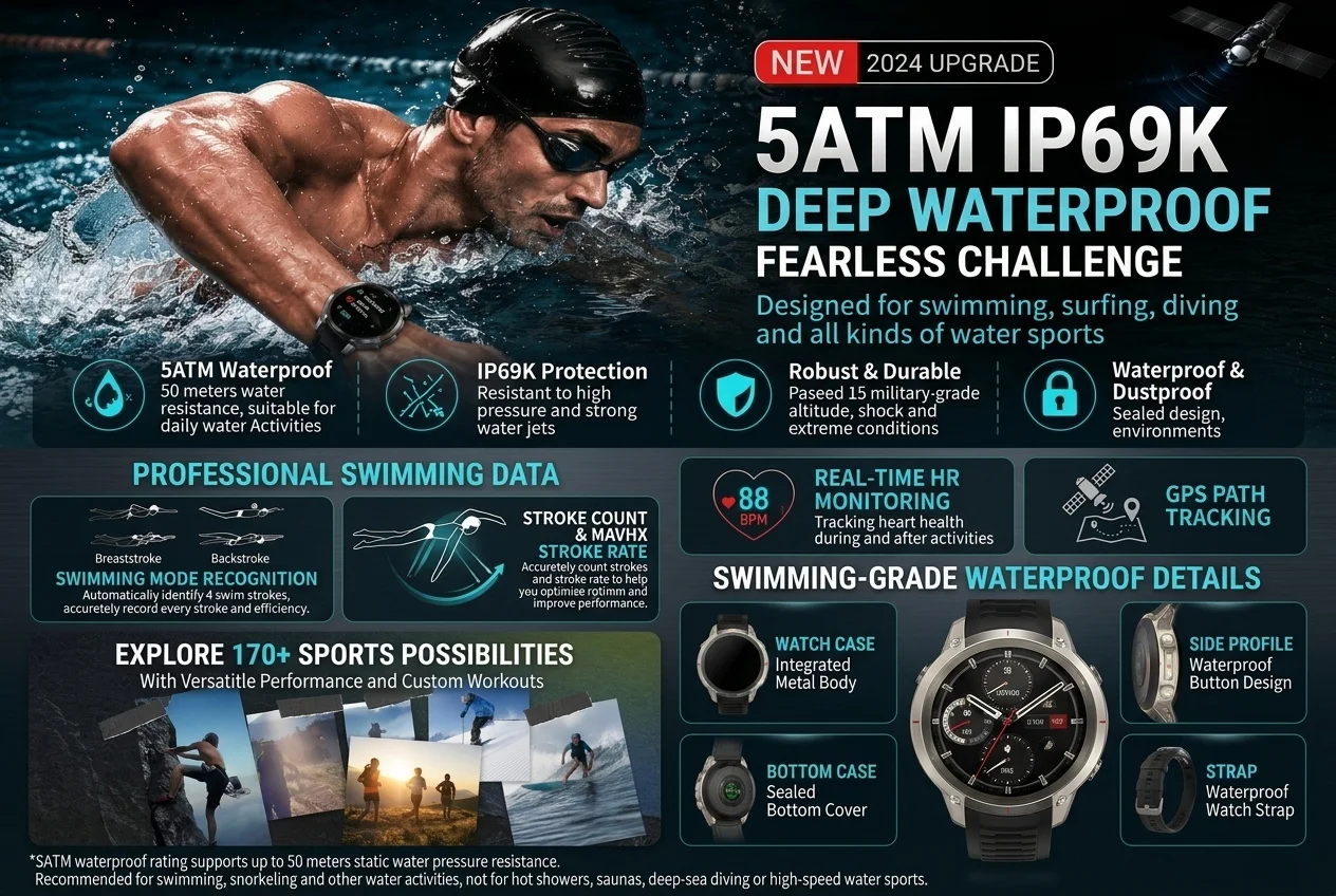 2026-Top Accurate GPS Smart Watch Offline Maps Download Compass Tracking 5ATM Waterproof Tactics Sport Smart Bracelet Men Gift
