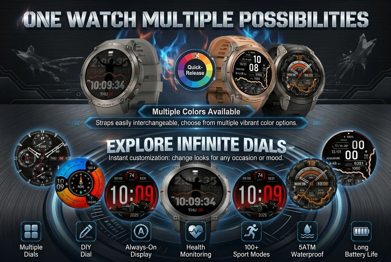 2026-Top Accurate GPS Smart Watch Offline Maps Download Compass Tracking 5ATM Waterproof Tactics Sport Smart Bracelet Men Gift