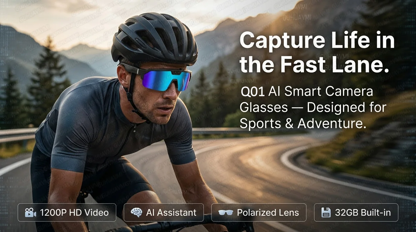 2026 Upgrade Smart Glasses with 8MP Photo&Video Camera AI Assistant Recognition Translation EIS Bluetooth Audio Sunglasses Men