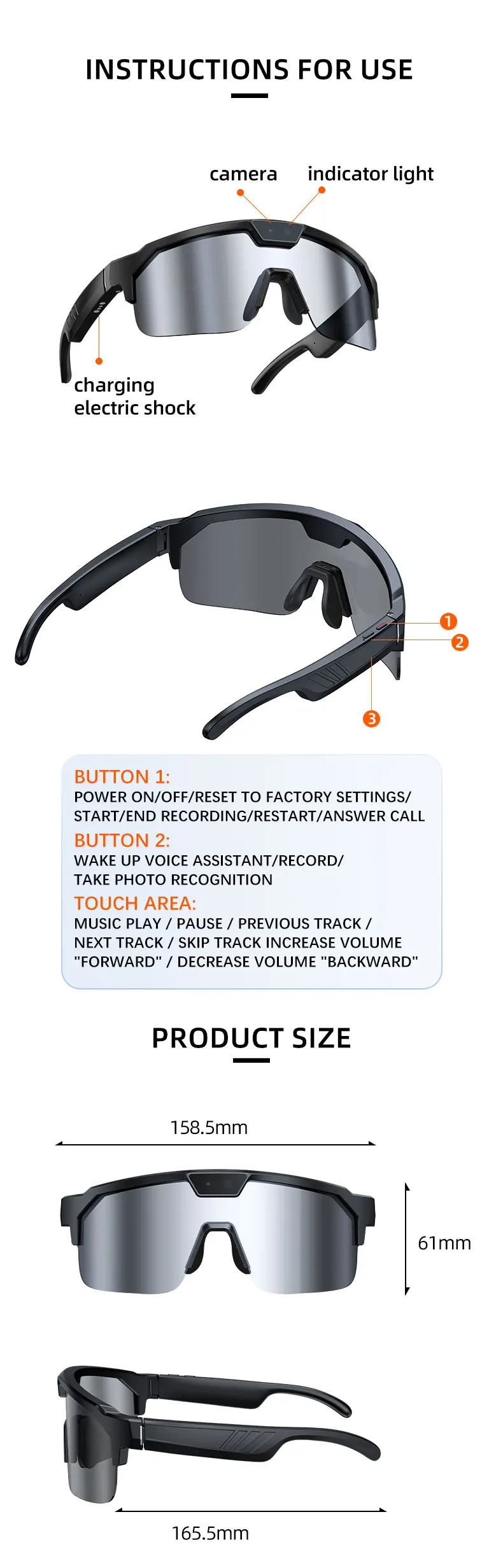 2026 Upgrade Smart Glasses with 8MP Photo&Video Camera AI Assistant Recognition Translation EIS Bluetooth Audio Sunglasses Men