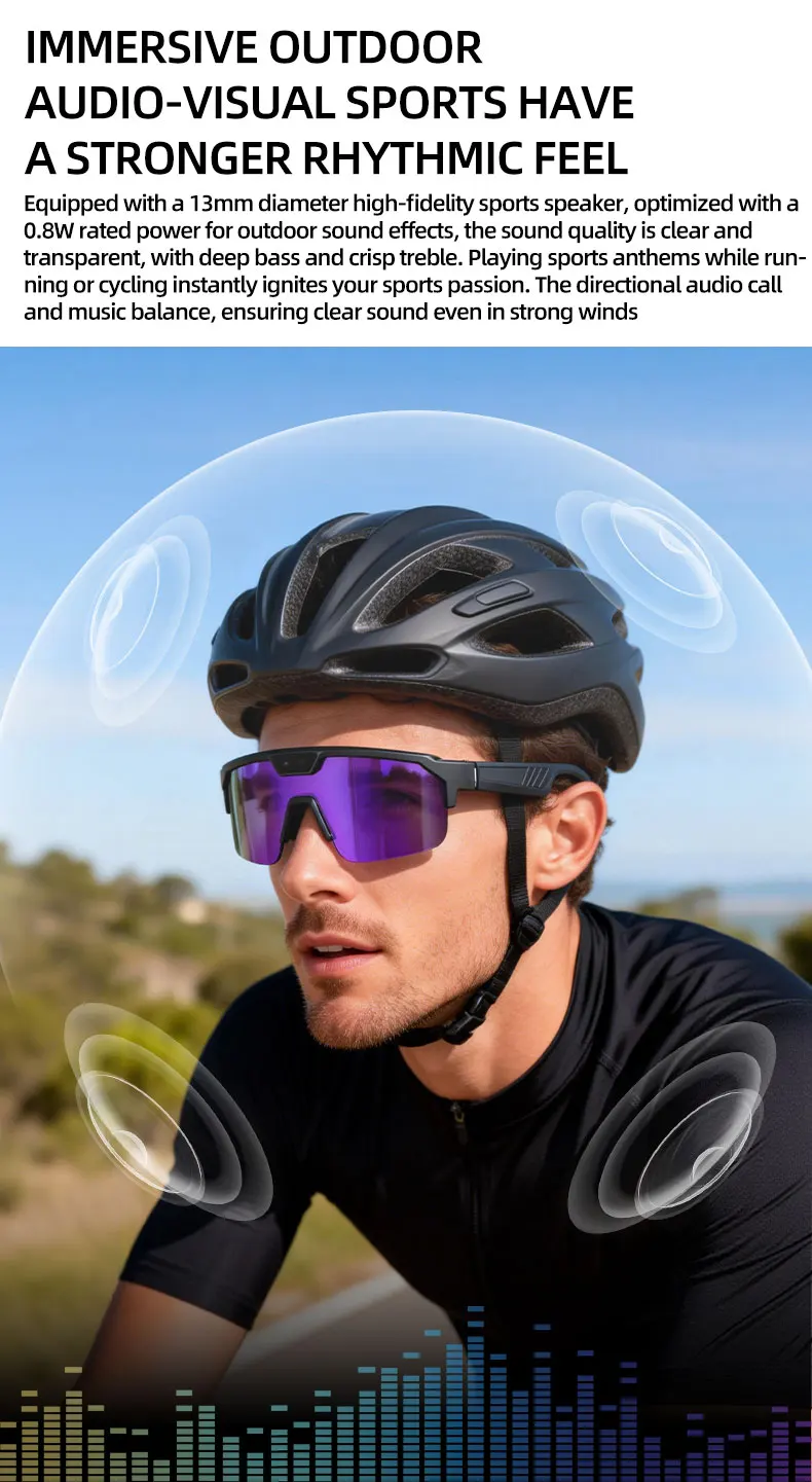 2026 Upgrade Smart Glasses with 8MP Photo&Video Camera AI Assistant Recognition Translation EIS Bluetooth Audio Sunglasses Men