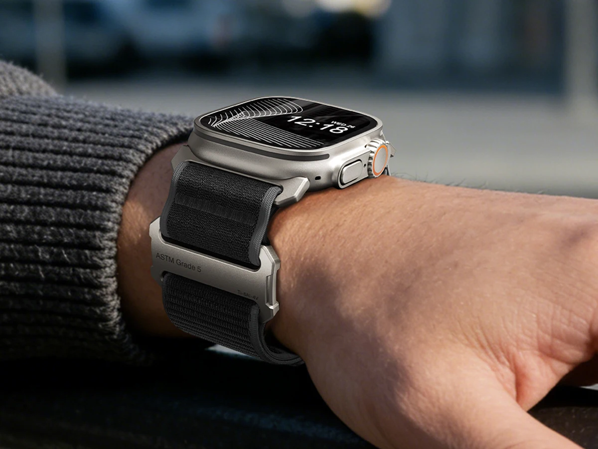LULULOOK Grade 5 Titanium Nylon Band for Apple Watch Ultra 49 46 45 44mm, Titanium Band for iWatch Ultra 3 S11 10 SE 9 8 7 6 5 4