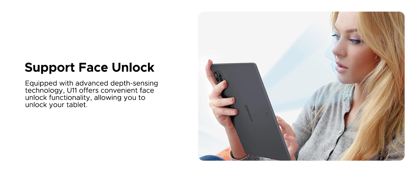 Doogee U11 Android 16 2-in-1 Smart Tablet Pc Gemini Ai 16Gb Ram(4+12) 128Gb Rom 8580Mah Battery Dual Speaker Supports Widevine L1 11" Ultra-Clear 90Hz Display Tablet Pc
