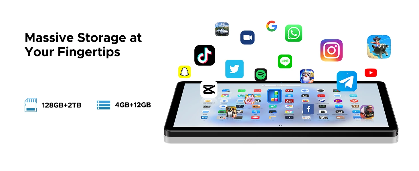 Doogee U11 Android 16 2-in-1 Smart Tablet Pc Gemini Ai 16Gb Ram(4+12) 128Gb Rom 8580Mah Battery Dual Speaker Supports Widevine L1 11" Ultra-Clear 90Hz Display Tablet Pc