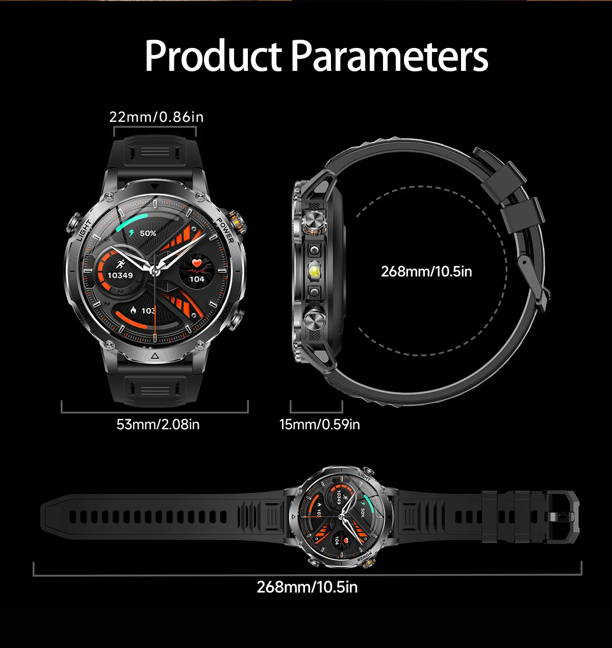LIGE 2026 Military 1400mAh Battery Smart Watch Men Outdoor Flashlight IP68 Waterproof Heart Rate Bluetooth Call Sports Bracelets