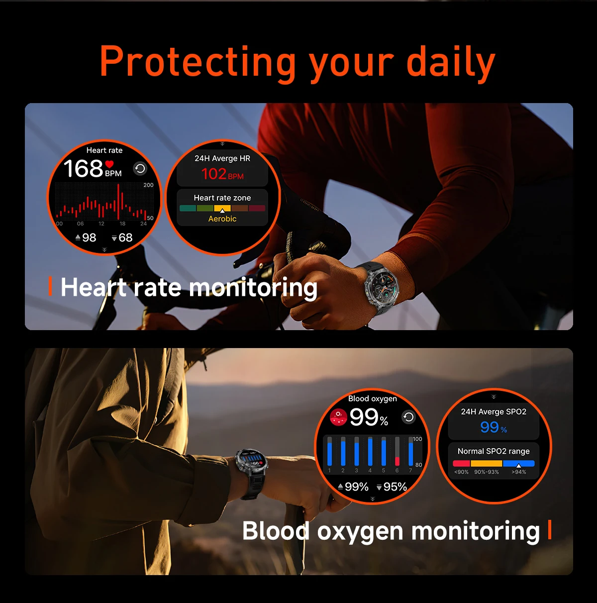 LIGE 2026 Military 1400mAh Battery Smart Watch Men Outdoor Flashlight IP68 Waterproof Heart Rate Bluetooth Call Sports Bracelets