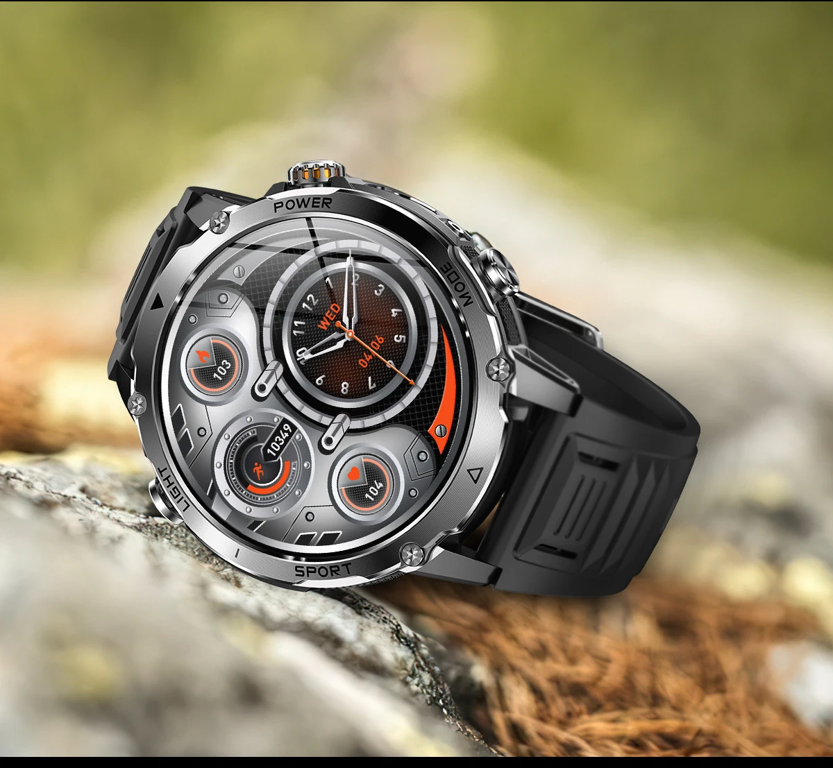LIGE 2026 Military 1400mAh Battery Smart Watch Men Outdoor Flashlight IP68 Waterproof Heart Rate Bluetooth Call Sports Bracelets