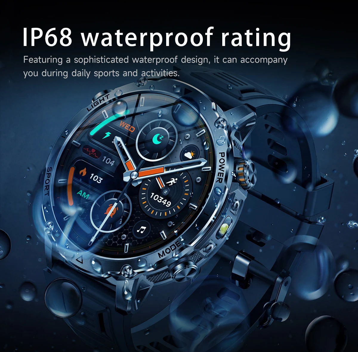 LIGE 2026 Military 1400mAh Battery Smart Watch Men Outdoor Flashlight IP68 Waterproof Heart Rate Bluetooth Call Sports Bracelets