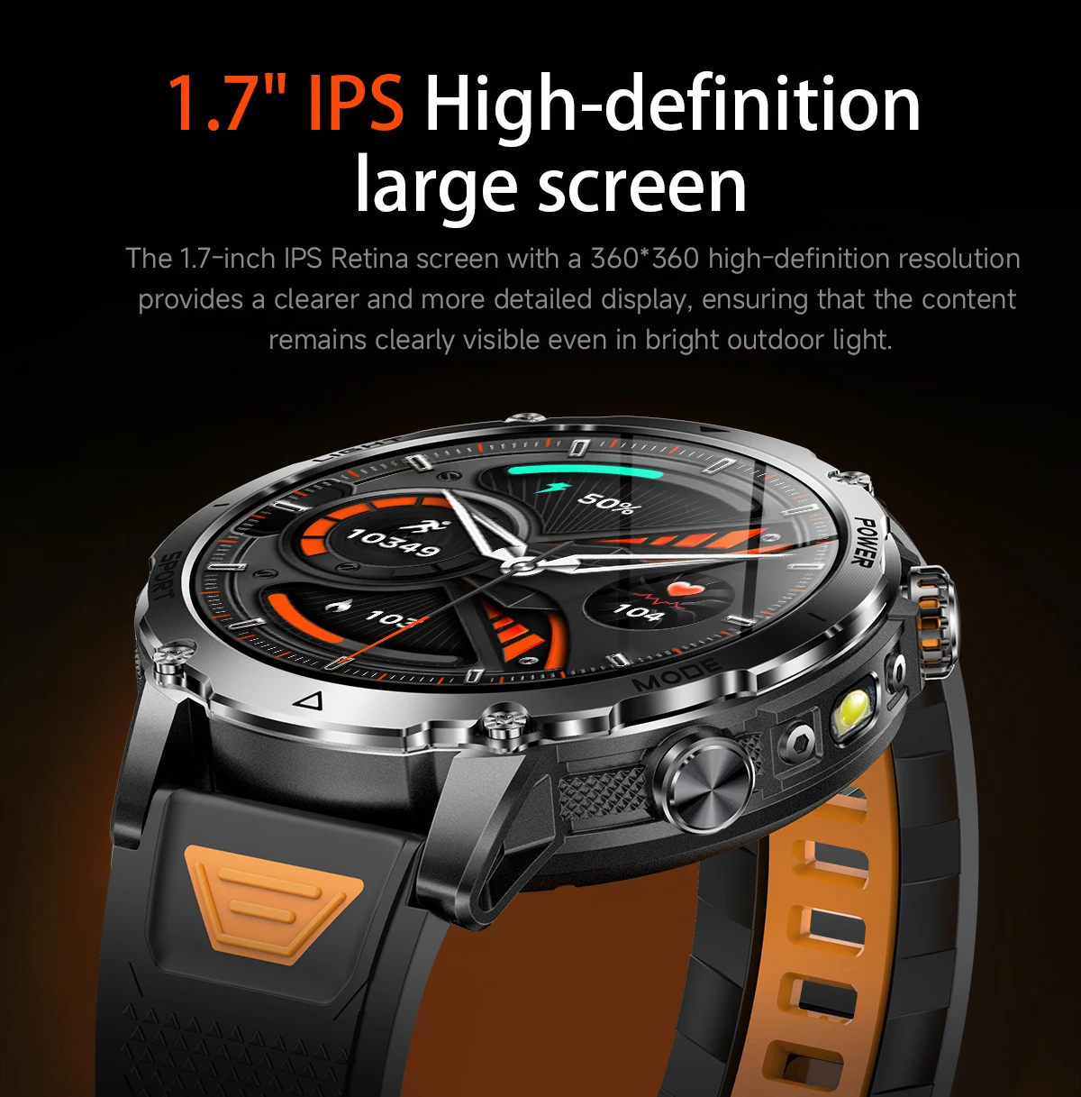 LIGE 2026 Military 1400mAh Battery Smart Watch Men Outdoor Flashlight IP68 Waterproof Heart Rate Bluetooth Call Sports Bracelets