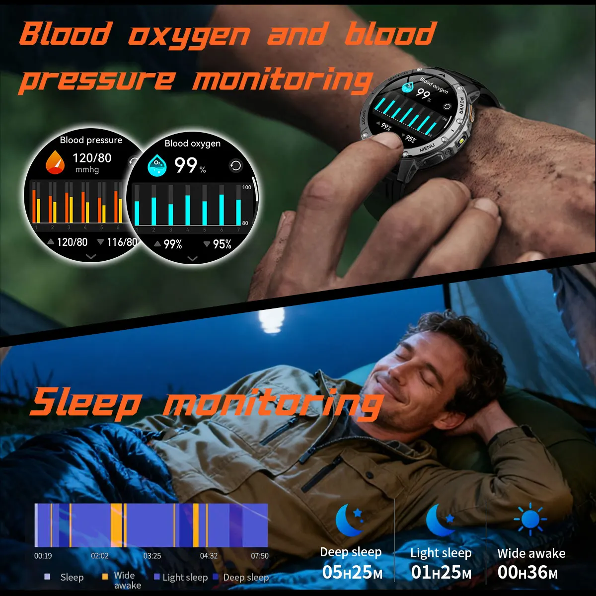 2026 New Military Outdoor Smart Watch Men 10ATM Waterproof Diving Heart Rate Monitor LED Flashlight Bluetooth Call Fitness Watch