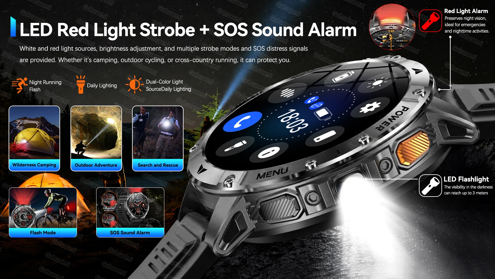 2026 New Military Outdoor Smart Watch Men 10ATM Waterproof Diving Heart Rate Monitor LED Flashlight Bluetooth Call Fitness Watch