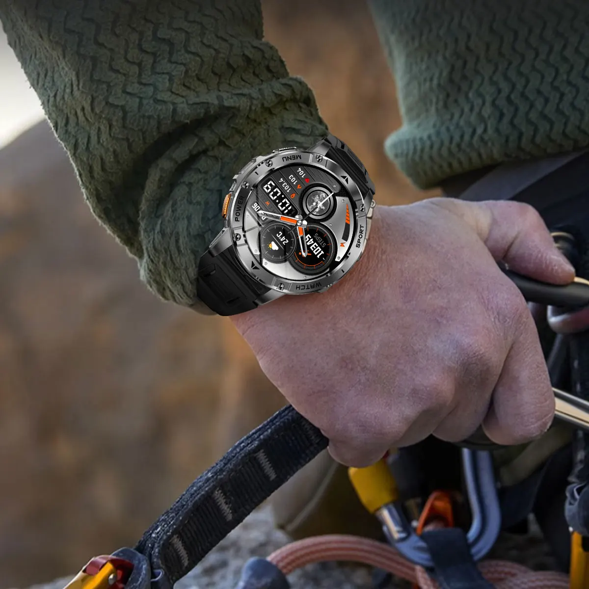 2026 New Military Outdoor Smart Watch Men 10ATM Waterproof Diving Heart Rate Monitor LED Flashlight Bluetooth Call Fitness Watch