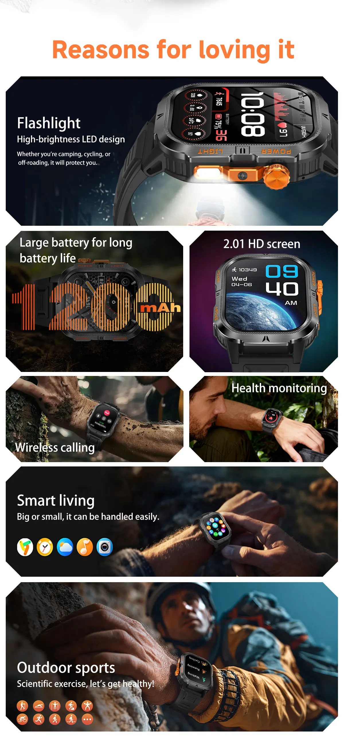 The 2026 New Smartwatch Features a 2.01-Inch High-Definition Screen and a 1200mAh Large Battery That Can Store Up to 40 Hours of