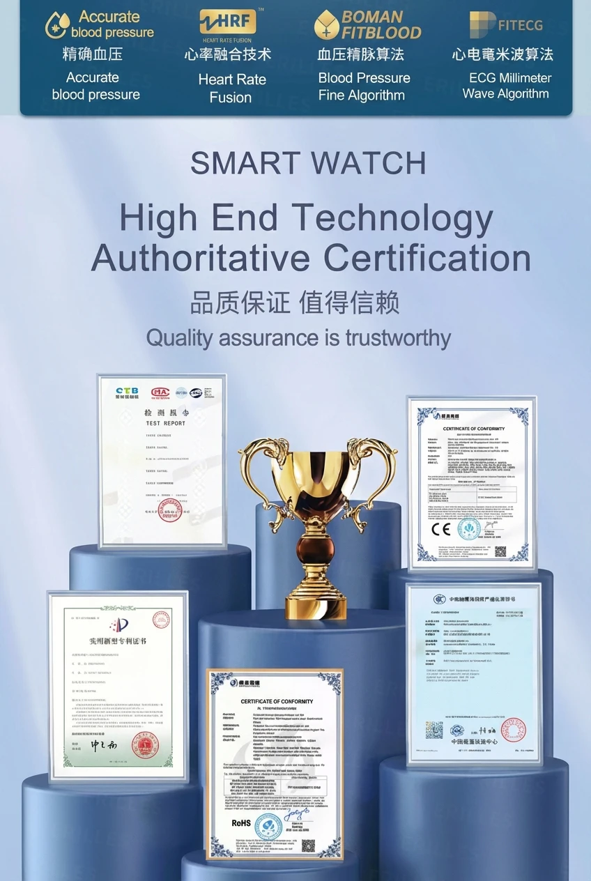 2026 New ECG Smart Watch Body Analysis Blood Oxygen Uric Acid Fatigue Detection Micro-Physical Examination Sapphire Smartwatches