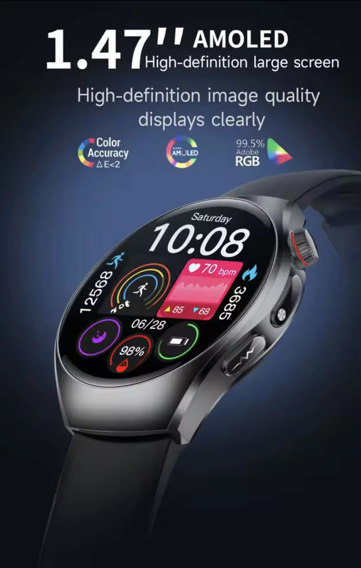 2026 New ECG Smart Watch Body Analysis Blood Oxygen Uric Acid Fatigue Detection Micro-Physical Examination Sapphire Smartwatches