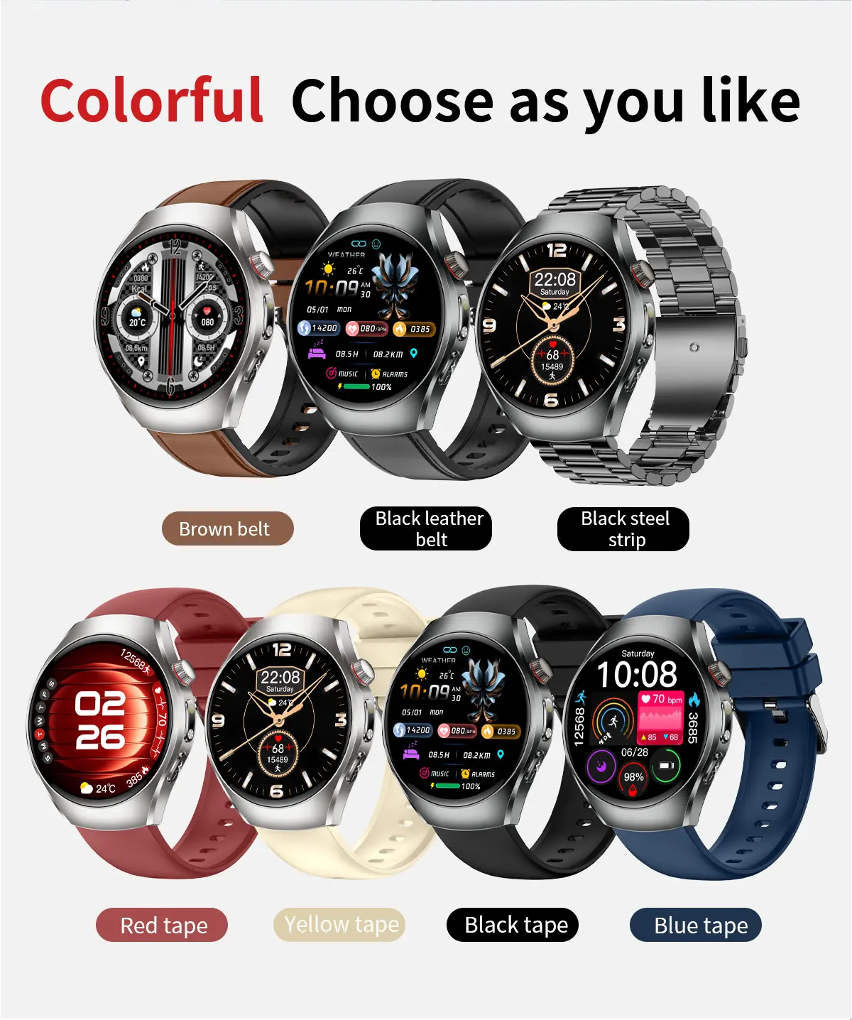 2026 New ECG Smart Watch Body Analysis Blood Oxygen Uric Acid Fatigue Detection Micro-Physical Examination Sapphire Smartwatches
