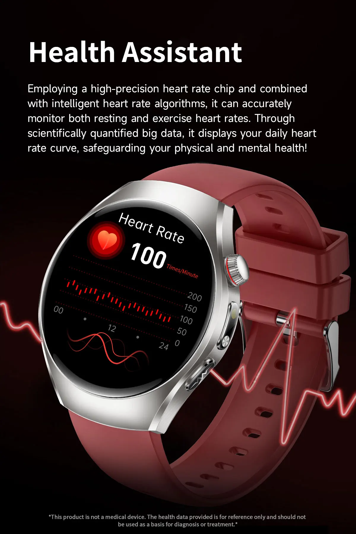 2026 New ECG Smart Watch Body Analysis Blood Oxygen Uric Acid Fatigue Detection Micro-Physical Examination Sapphire Smartwatches