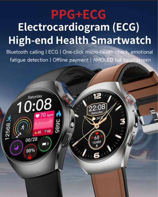 2026 New ECG Smart Watch Body Analysis Blood Oxygen Uric Acid Fatigue Detection Micro-Physical Examination Sapphire Smartwatches