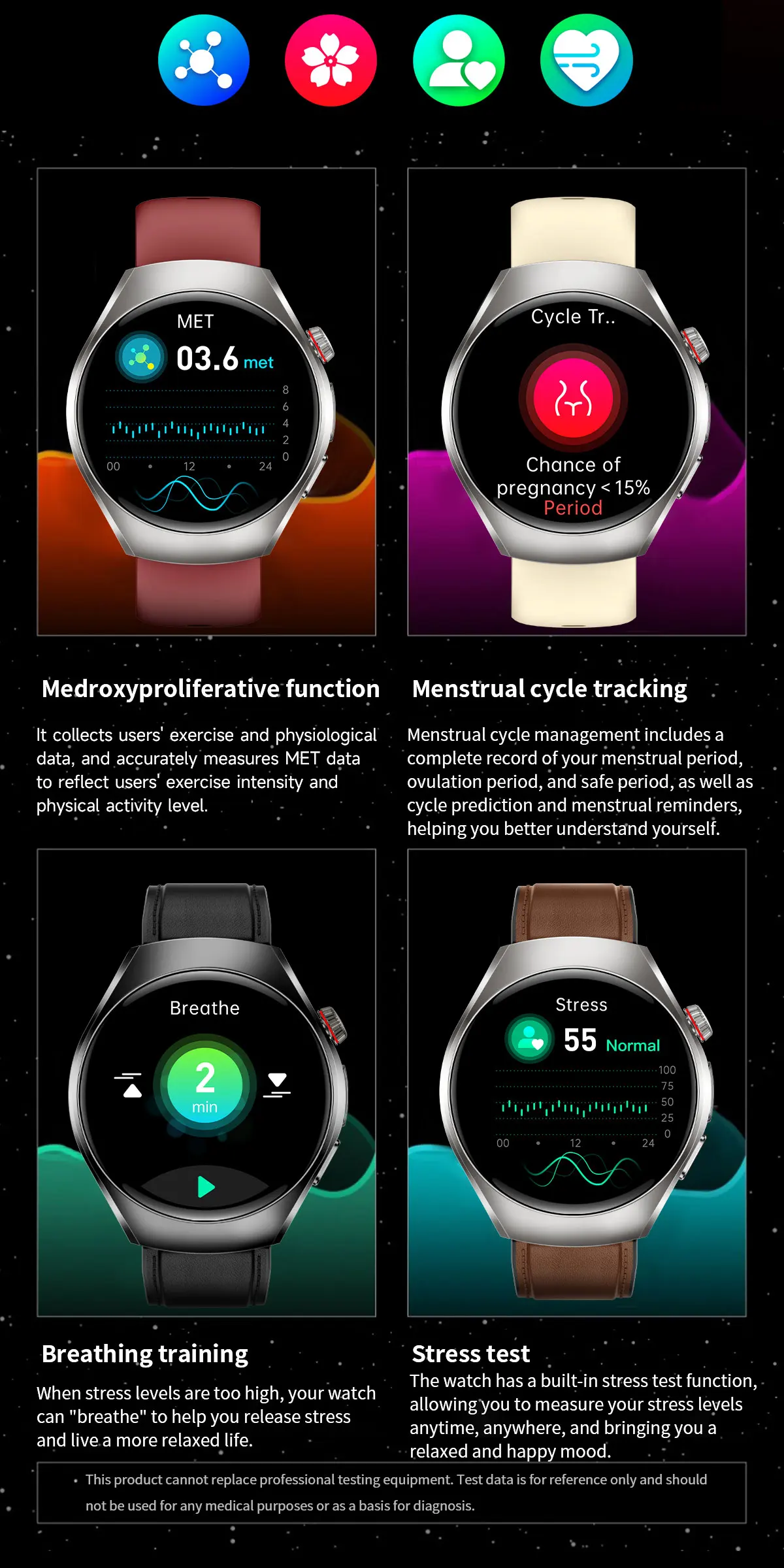 2026 New ECG Smart Watch Body Analysis Blood Oxygen Uric Acid Fatigue Detection Micro-Physical Examination Sapphire Smartwatches