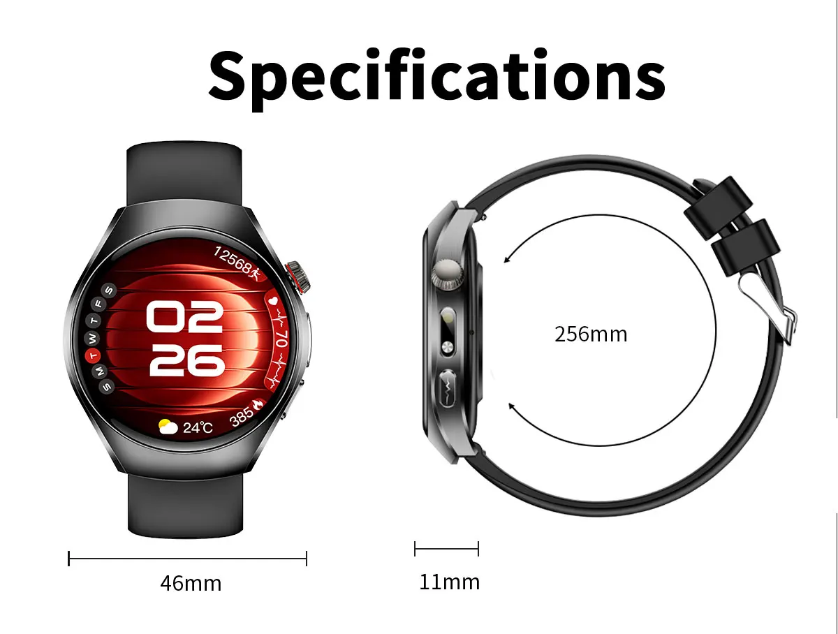 2026 New ECG Smart Watch Body Analysis Blood Oxygen Uric Acid Fatigue Detection Micro-Physical Examination Sapphire Smartwatches