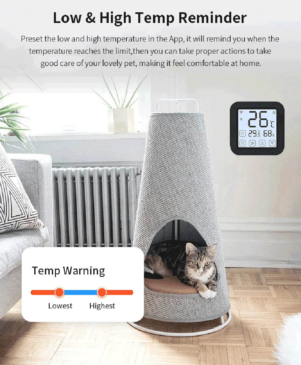 Tuya Smart Air Conditiong Thremostat Built-in Temperature Humidity Sensor For IR Remote AC Work with Alexa Google