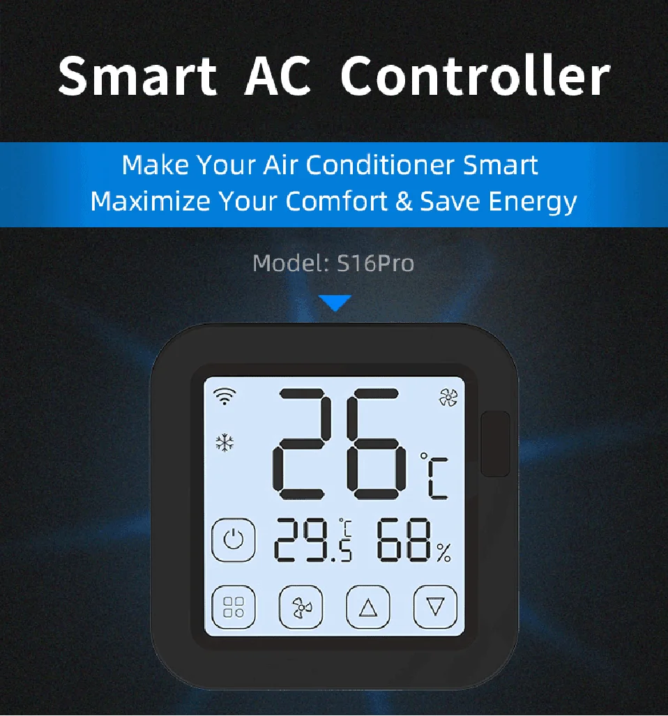 Tuya Smart Air Conditiong Thremostat Built-in Temperature Humidity Sensor For IR Remote AC Work with Alexa Google