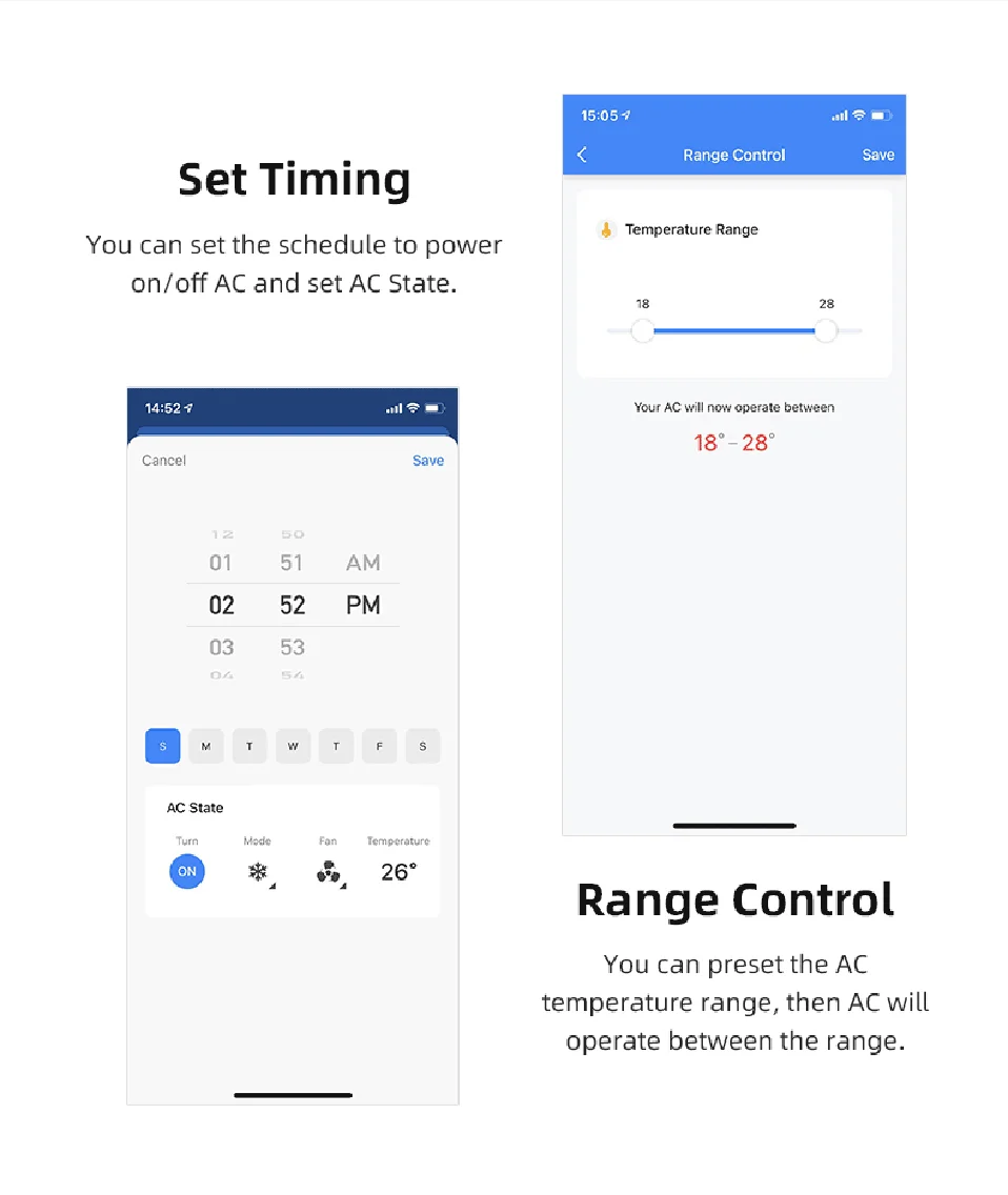 Tuya Smart Air Conditiong Thremostat Built-in Temperature Humidity Sensor For IR Remote AC Work with Alexa Google