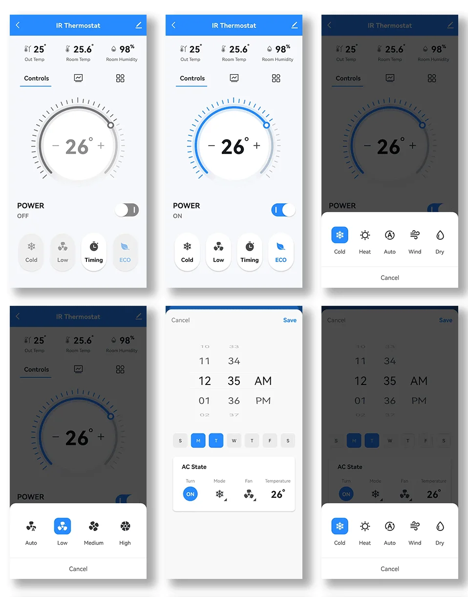 Tuya Smart Air Conditiong Thremostat Built-in Temperature Humidity Sensor For IR Remote AC Work with Alexa Google