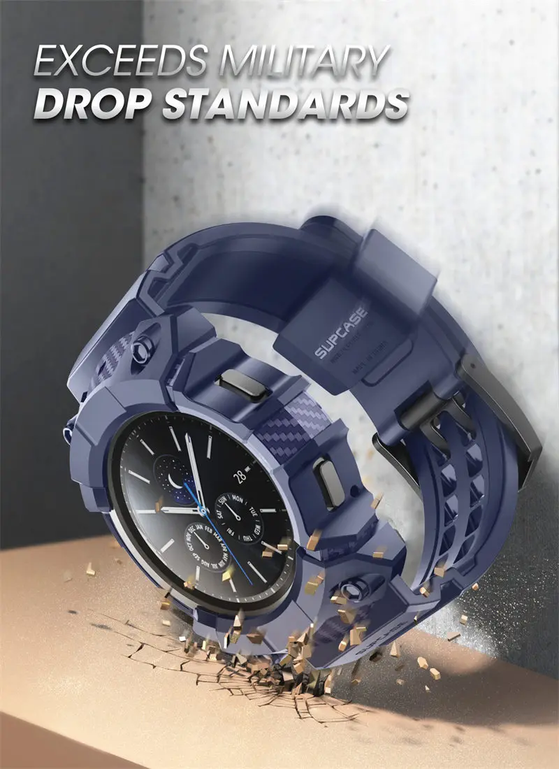 For Samsung Galaxy Watch 4 Classic Case 46mm (2021 Release) SUPCASE UB Pro Rugged Protective Cover with Watch Strap Bands