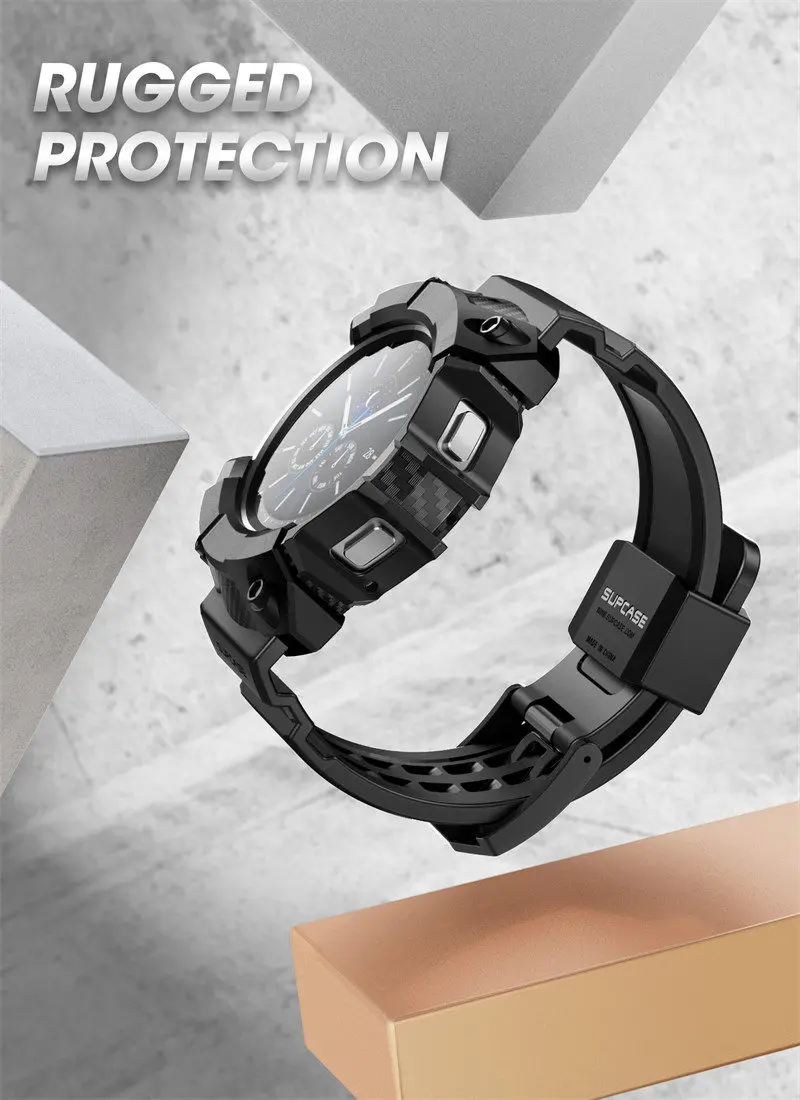 For Samsung Galaxy Watch 4 Classic Case 46mm (2021 Release) SUPCASE UB Pro Rugged Protective Cover with Watch Strap Bands