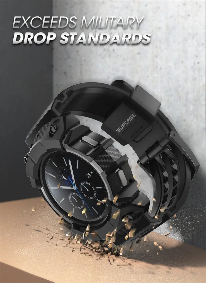 For Samsung Galaxy Watch 4 Classic Case 46mm (2021 Release) SUPCASE UB Pro Rugged Protective Cover with Watch Strap Bands
