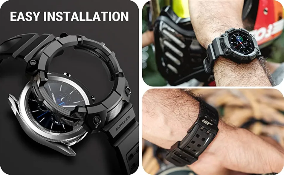For Samsung Galaxy Watch 4 Classic Case 46mm (2021 Release) SUPCASE UB Pro Rugged Protective Cover with Watch Strap Bands