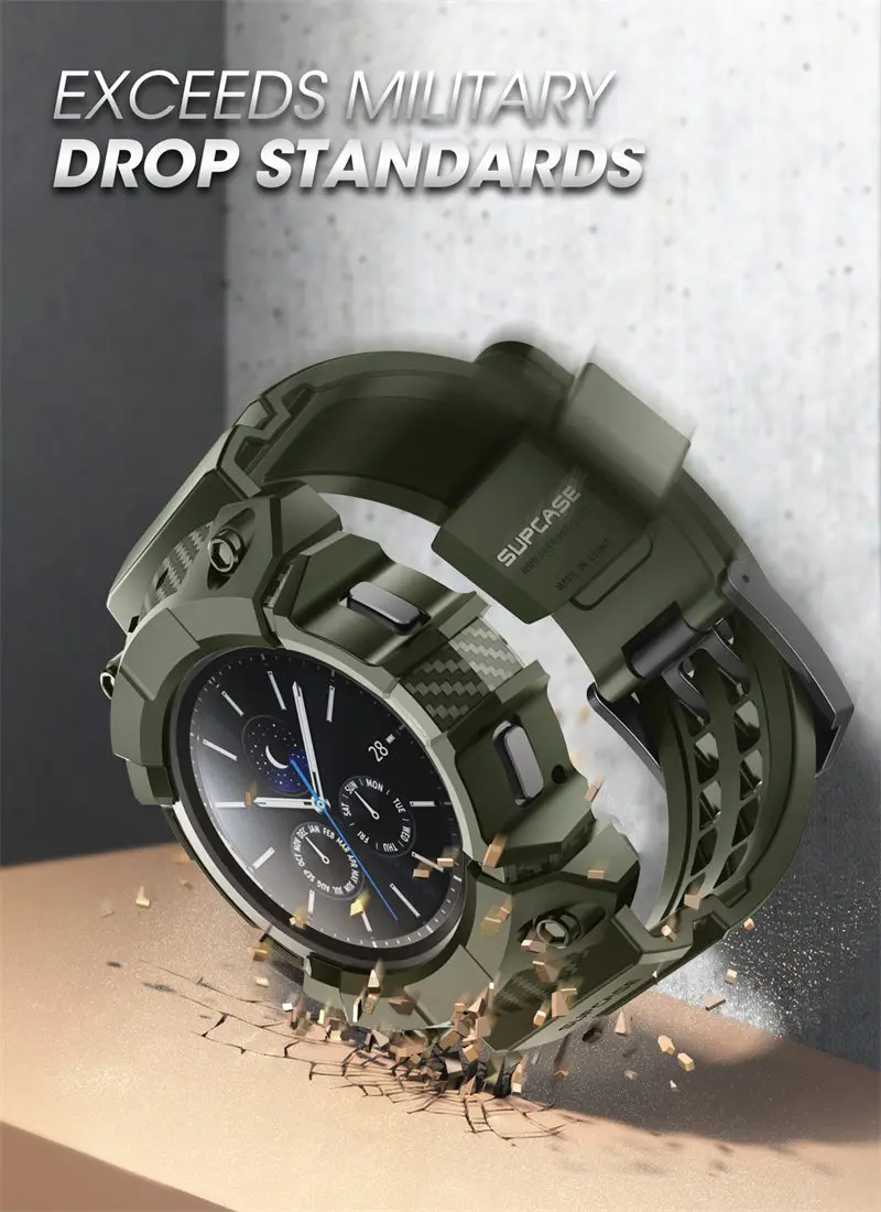 For Samsung Galaxy Watch 4 Classic Case 46mm (2021 Release) SUPCASE UB Pro Rugged Protective Cover with Watch Strap Bands