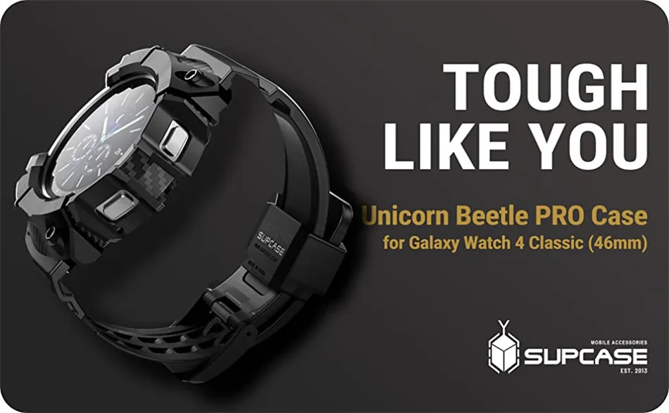 For Samsung Galaxy Watch 4 Classic Case 46mm (2021 Release) SUPCASE UB Pro Rugged Protective Cover with Watch Strap Bands