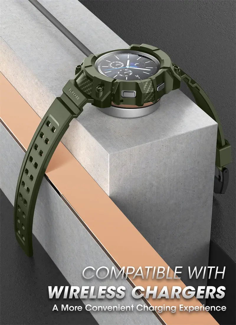 For Samsung Galaxy Watch 4 Classic Case 46mm (2021 Release) SUPCASE UB Pro Rugged Protective Cover with Watch Strap Bands