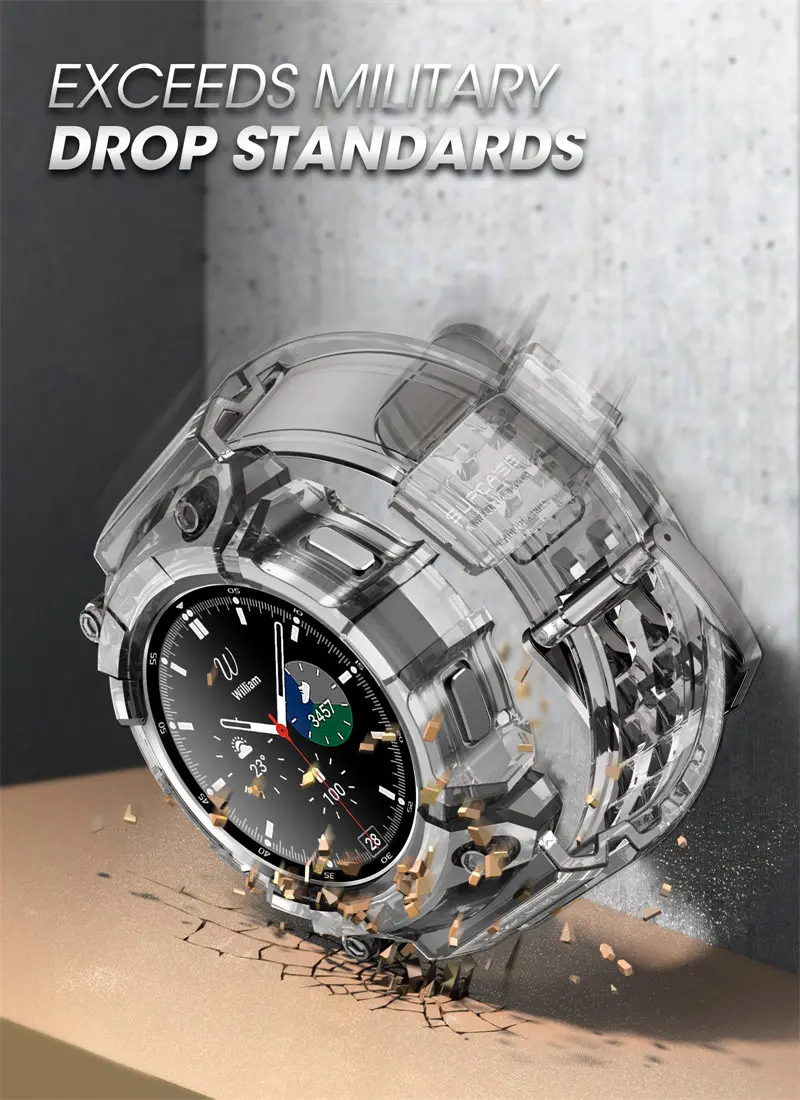 For Samsung Galaxy Watch 4 Classic Case 46mm (2021 Release) SUPCASE UB Pro Rugged Protective Cover with Watch Strap Bands