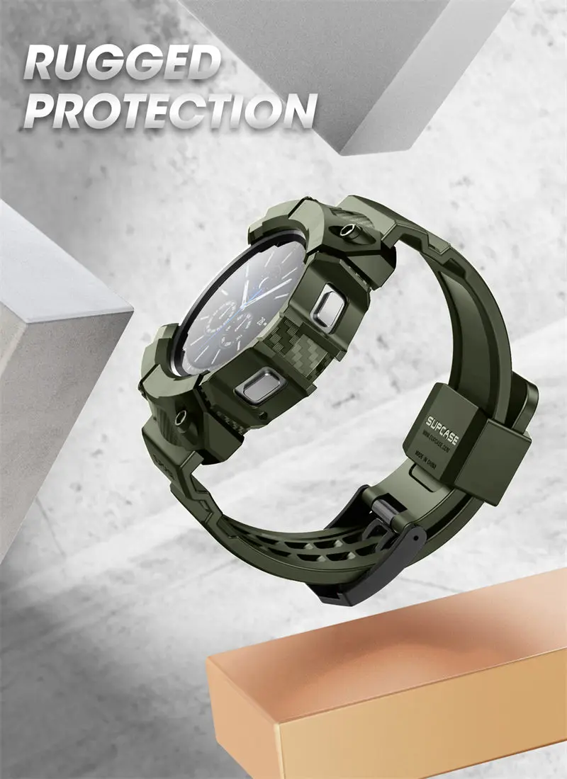 For Samsung Galaxy Watch 4 Classic Case 46mm (2021 Release) SUPCASE UB Pro Rugged Protective Cover with Watch Strap Bands