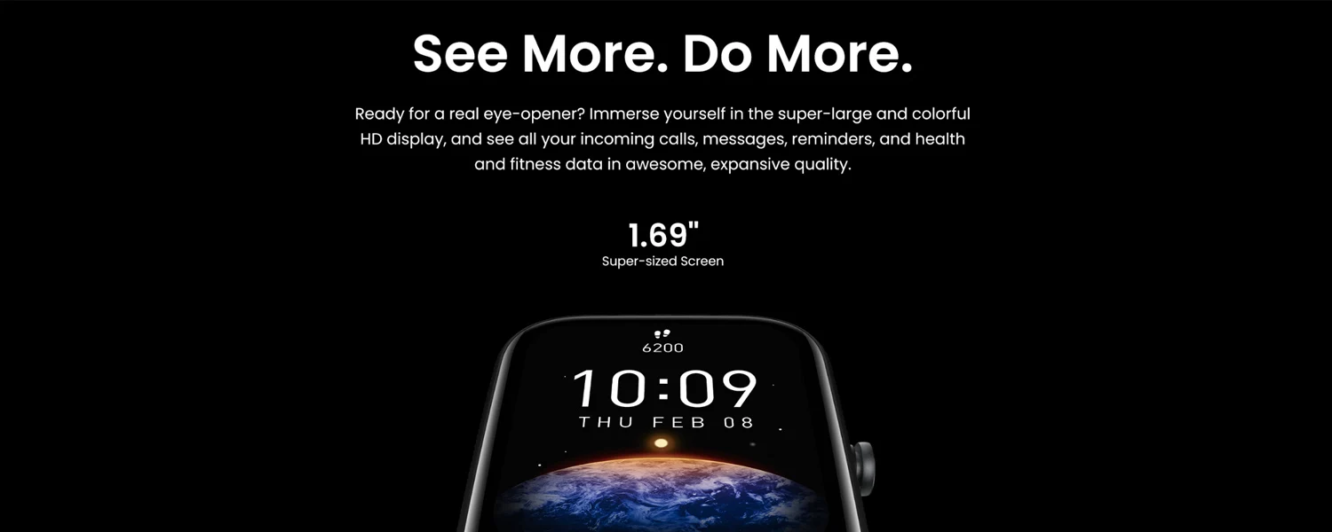 Amazfit Bip 3 Smartwatch For Men Women Birthday Gift Blood-oxygen Saturation Measurement 5ATM Waterproof 60 Sports Modes95New