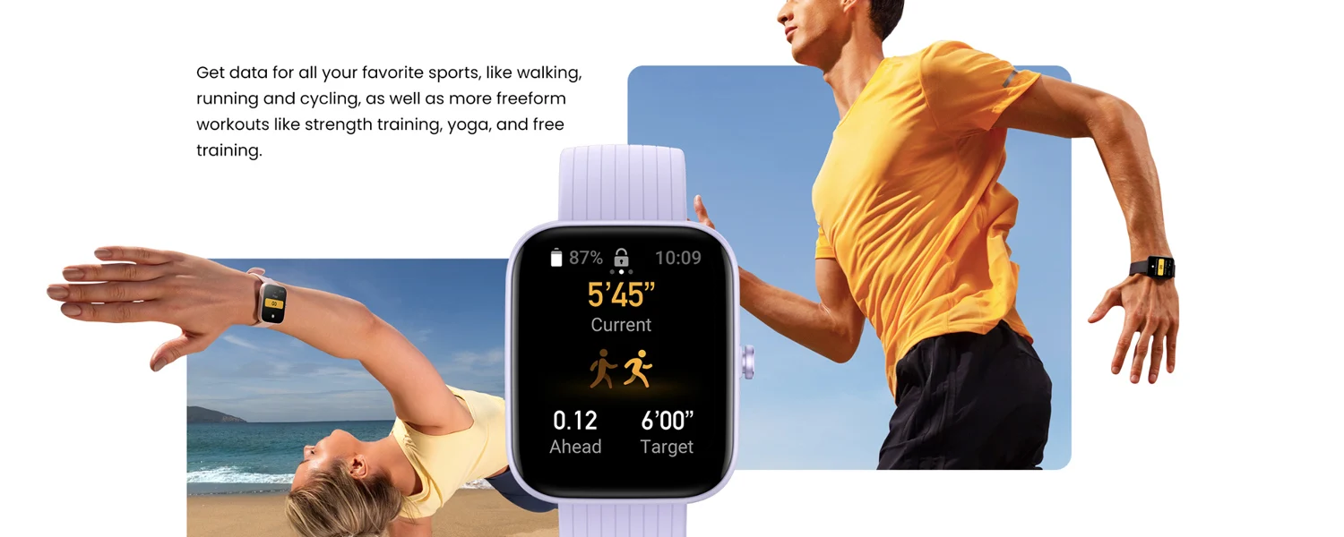 Amazfit Bip 3 Smartwatch For Men Women Birthday Gift Blood-oxygen Saturation Measurement 5ATM Waterproof 60 Sports Modes95New