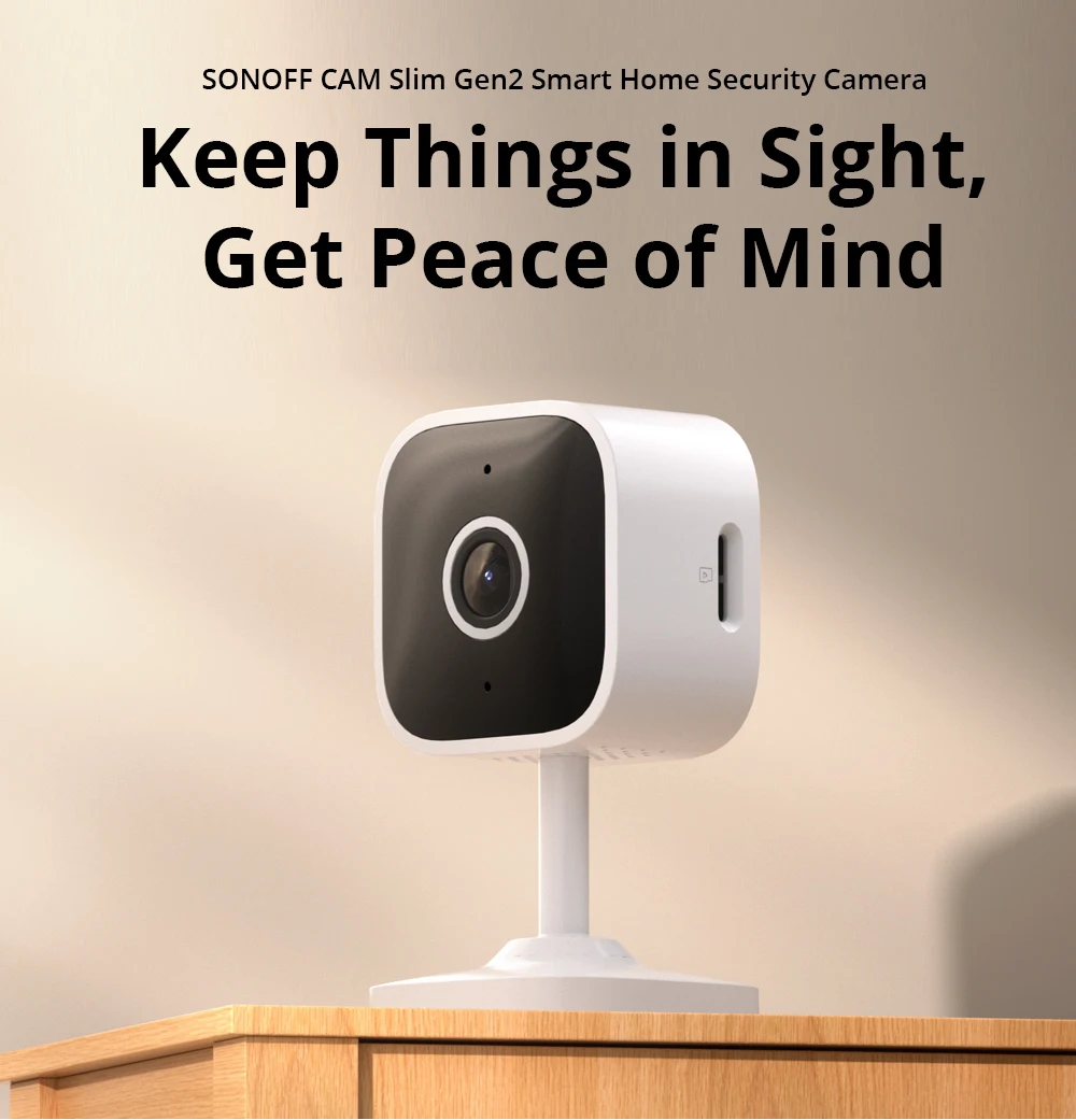 SONOFF CAM Slim Gen2 Easy Micro WiFi 1080P Human Motion Detection Remote Monitoring Lightweight Camera with Google Alexa APP