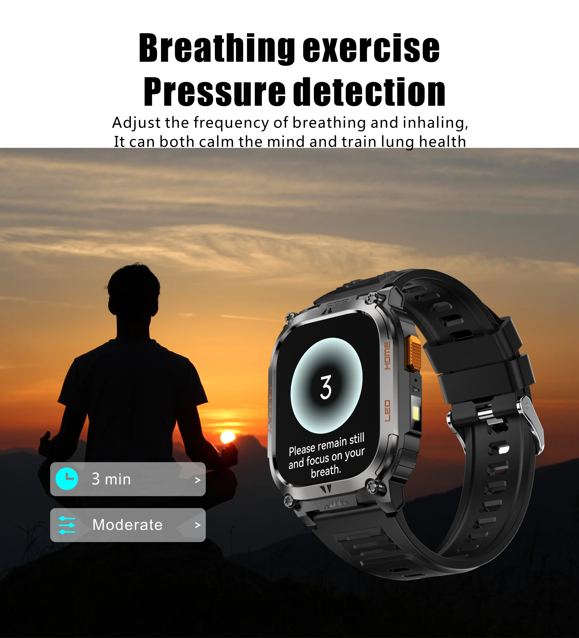 New Ciberer QX18 GPS Smart Watch Ultra-large 2.01''Display Built-in GPS Compass & Altimeter Health & Fitness Tracking Smartwatch