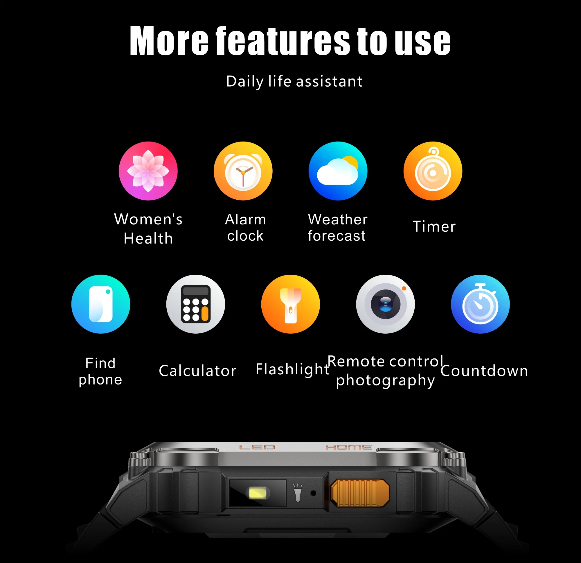 New Ciberer QX18 GPS Smart Watch Ultra-large 2.01''Display Built-in GPS Compass & Altimeter Health & Fitness Tracking Smartwatch