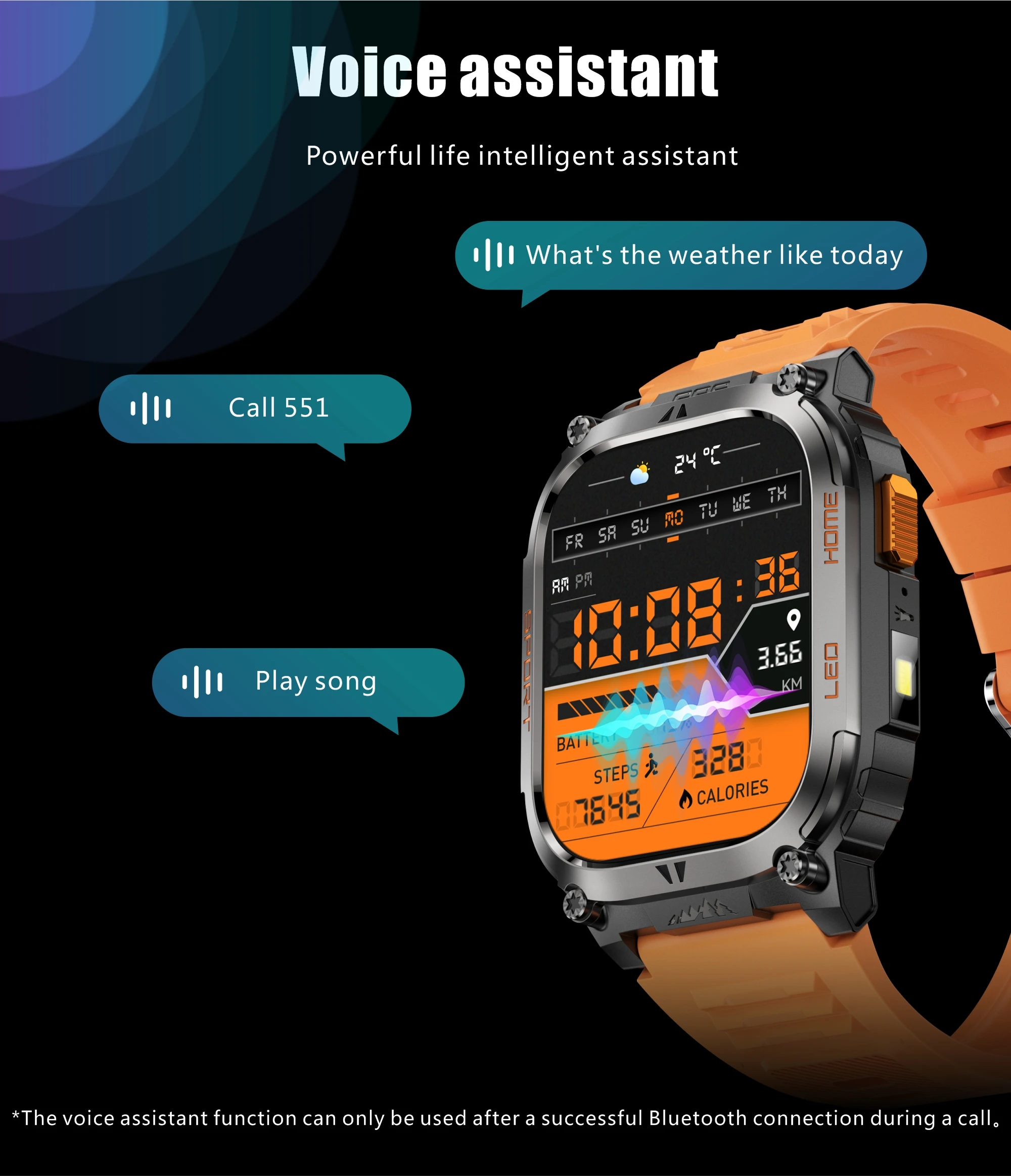New Ciberer QX18 GPS Smart Watch Ultra-large 2.01''Display Built-in GPS Compass & Altimeter Health & Fitness Tracking Smartwatch